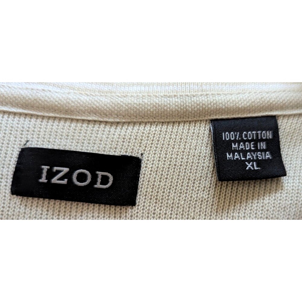 Izod Golf Men's XL Pullover Sweater 1/4 Zip Mock Collar Sandstone NWT - Picture 2 of 11